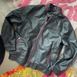 Ferrari F Collections moto biker leather jacket XXL
